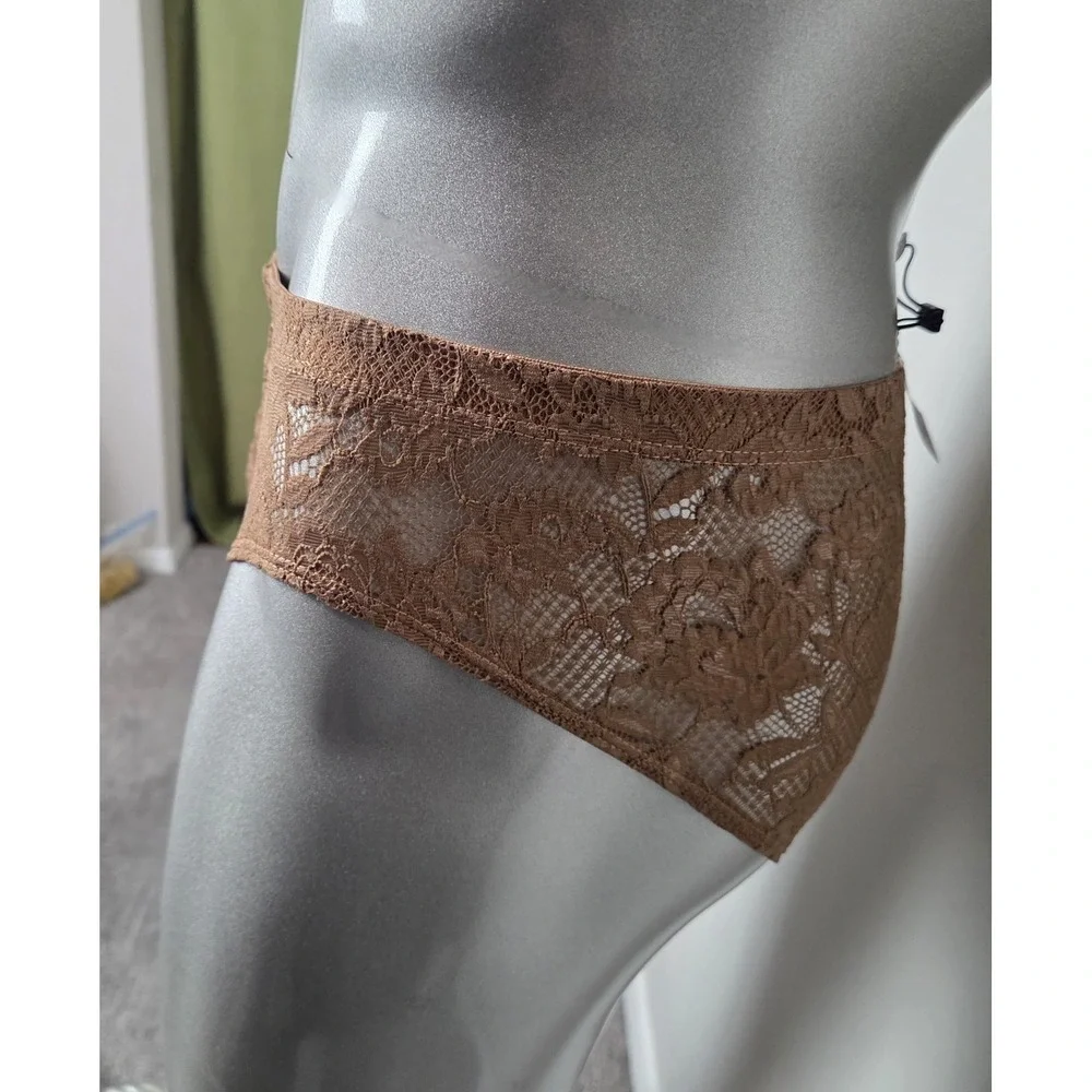 Cosabella‎ Never Say Never Mens Lace Briefs Brown Floral Italian Lace Low Rise